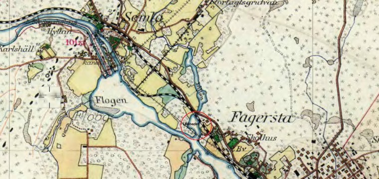 Karta över Lillåbadet Semla, 1905
