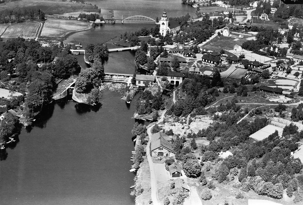 Flygfoto Västanfors hyttområde, 1930-talet