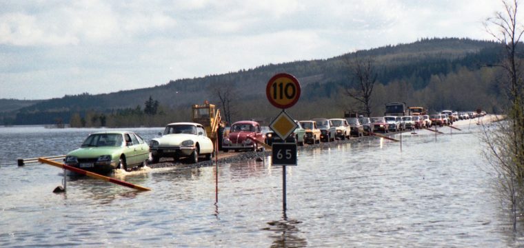 14 maj -77, höjning av vägbanan i Viksberg