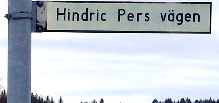 Hindric Pers vägen skylt