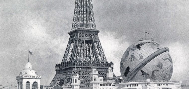 eiffeltornet-med-the-gigantic-globe-paris-exposition-universelle-1900