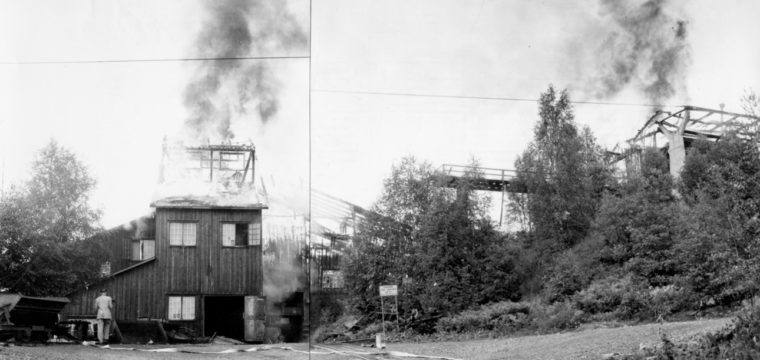 Anrikningsverket brinner 1953