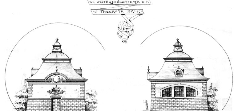 Förslag till monterhus av arkitekt Carl Olinder 10 okt år 1900