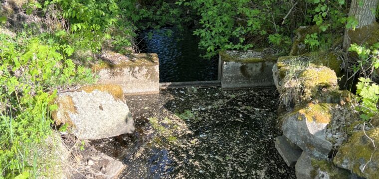 Vatten kanalen till hyttan