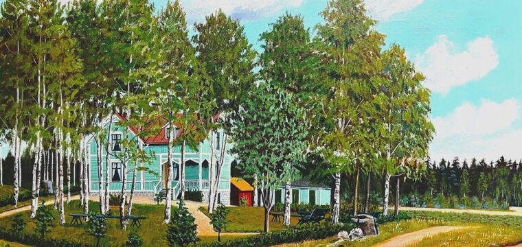 Simon Lundgrens villa i djärv färgglädje bröt av mot den omgivande bebyggelsen, foto Inez Karlsson